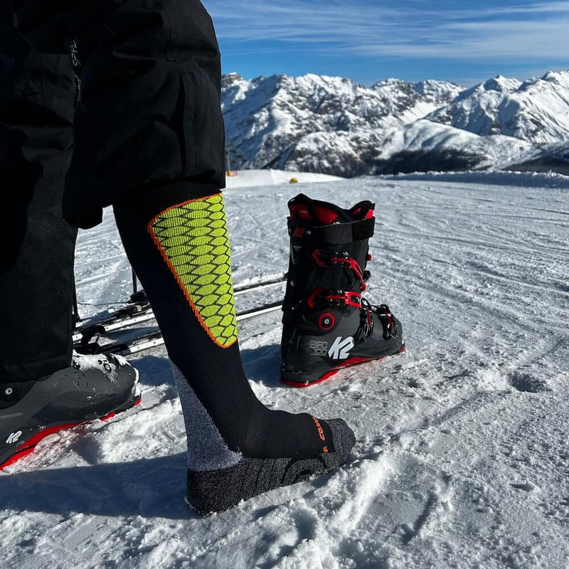 Comodo Sokken - Skisokken Polycolon SKI1 Zwart Groen