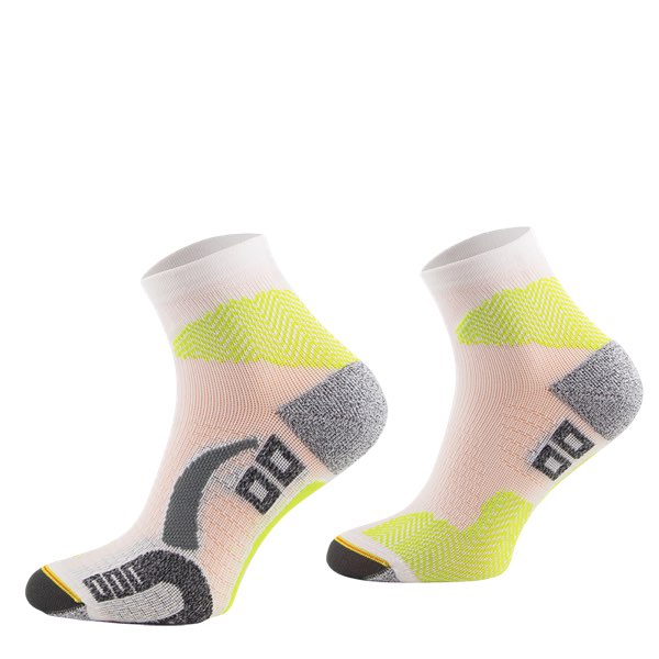 Comodo Sokken - Hardloopsokken Polyamide - RUN1 Wit groen #kleur_wit/groen