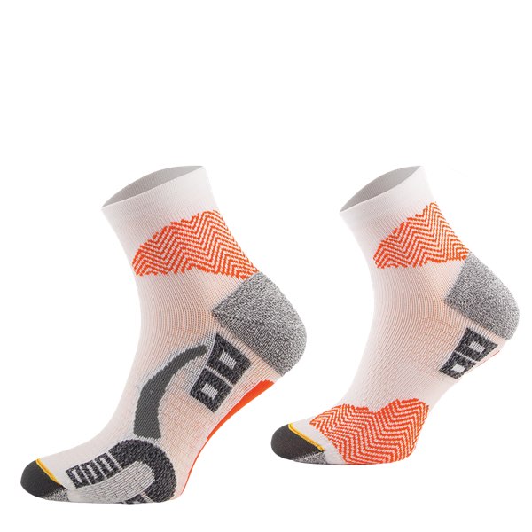 Comodo Sokken - Hardloopsokken Polyamide - RUN1 Wit oranje #kleur_wit/oranje