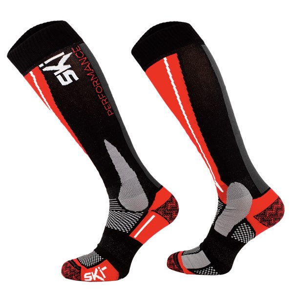 Comodo Sokken - Skisokken Polyamide - SKIUL zwart rood #kleur_zwart/rood